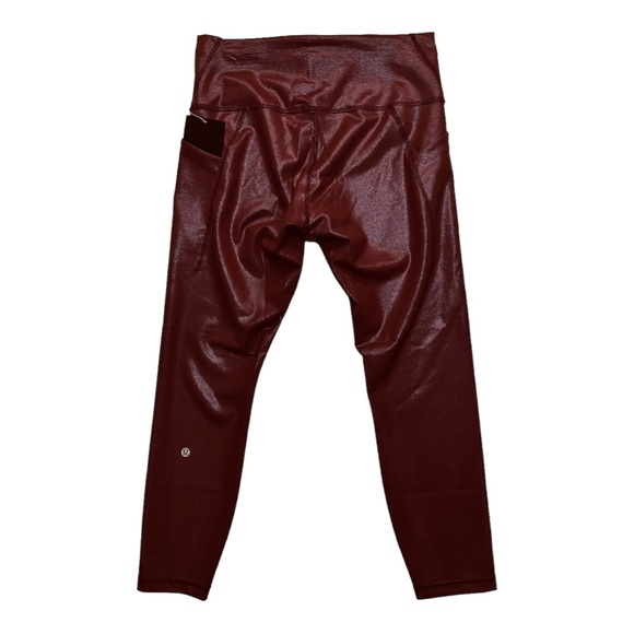 LULULEMON WUNDER TRAIN HIGH-RISE TIGHT WITH POCKETS 25" FOIL - RED MERLOT - Picture 10 of 10